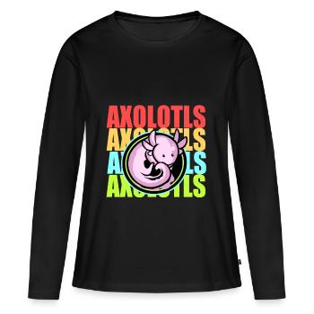 Axolotl Reptile Salamandre Aquarium Kawaii Lurch - T-shirt manches longues Premium bio Femme - noir - Devant - Julia (174cm)