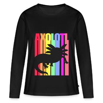 Axolotl Reptile Salamandre Aquarium Kawaii Lurch - T-shirt manches longues Premium bio Femme - noir - Devant - Julia (174cm)