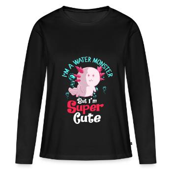 Axolotl Reptile Salamandre Aquarium Kawaii Lurch - T-shirt manches longues Premium bio Femme - noir - Devant - Julia (174cm)