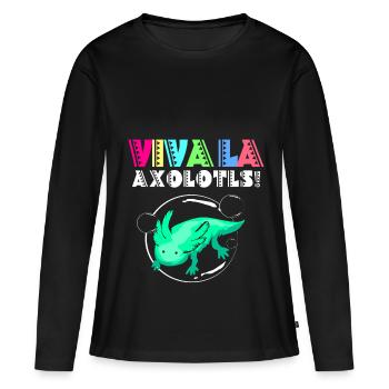 Axolotl Reptile Salamandre Aquarium Kawaii Lurch - T-shirt manches longues Premium bio Femme - noir - Devant - Julia (174cm)