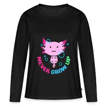 Axolotl Reptile Salamandre Aquarium Kawaii Lurch - T-shirt manches longues Premium bio Femme - noir - Devant - Julia (174cm)
