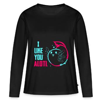 Axolotl Reptile Salamandre Aquarium Kawaii Lurch - T-shirt manches longues Premium bio Femme - noir - Devant - Julia (174cm)