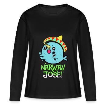 Narwal - Frauen Premium Bio Langarmshirt - Schwarz - Vorne - Julia (174cm)
