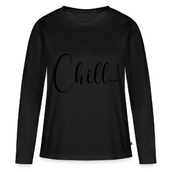 CHILL - T-shirt manches longues Premium bio Femme - noir - Devant - Julia (174cm)