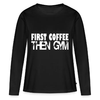 dann Fitnessstudio - Frauen Premium Bio Langarmshirt - Schwarz - Vorne - Julia (174cm)