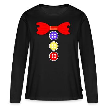 Karneval Clown Köln Mainz Kölsch Schleife Kostüm - Frauen Premium Bio Langarmshirt - Schwarz - Vorne - Julia (174cm)
