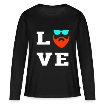 Barbe barbe barbe - T-shirt manches longues Premium bio Femme - noir - Devant - Julia (174cm)
