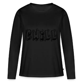 Chill - T-shirt manches longues Premium bio Femme - noir - Devant - Julia (174cm)