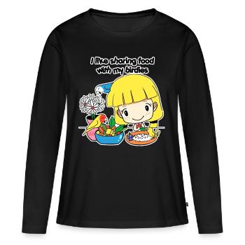 Sharing food - Women's Premium Organic Long Sleeve Shirt - black - Front - Julia (174cm)