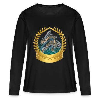 Wikinger - Frauen Premium Bio Langarmshirt - Schwarz - Vorne - Julia (174cm)