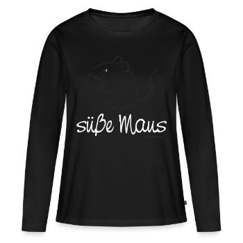 CD - Süße Maus - RAHMENLOS Geburtstag Geschenk - Frauen Premium Bio Langarmshirt - Schwarz - Vorne - Julia (174cm)