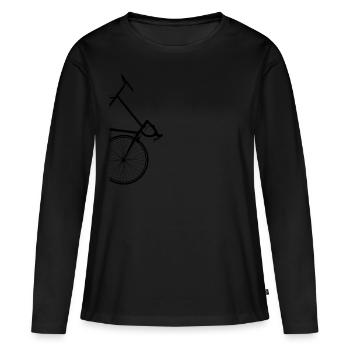 Vélo de course Side Design - T-shirt manches longues Premium bio Femme - noir - Devant - Julia (174cm)