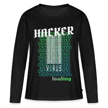 Anonymous, Hacker - Frauen Premium Bio Langarmshirt - Schwarz - Vorne - Julia (174cm)