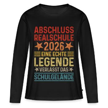 Certificat de fin d’études secondaires 2026 - T-shirt manches longues Premium bio Femme - noir - Devant - Julia (174cm)