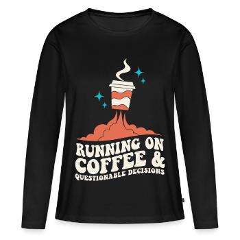 Café pour des décisions discutables - T-shirt manches longues Premium bio Femme - noir - Devant - Julia (174cm)
