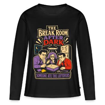 Vestiges du bureau mystère de la salle de pause - T-shirt manches longues Premium bio Femme - noir - Devant - Julia (174cm)