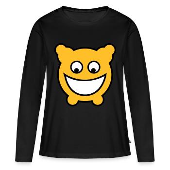 Gloomy est heureux! - T-shirt manches longues Premium bio Femme - noir - Devant - Julia (174cm)