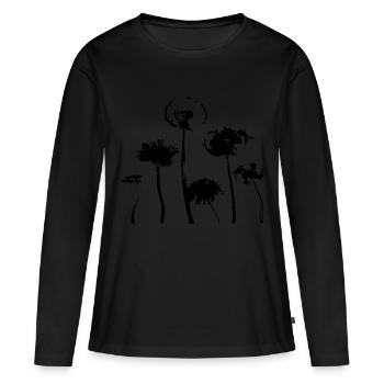 pissenlit - T-shirt manches longues Premium bio Femme - noir - Devant - Julia (174cm)