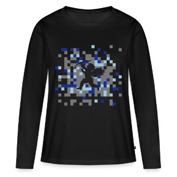 Liebe Kacheln Armor Geschenkidee Partner farben - Frauen Premium Bio Langarmshirt - Schwarz - Vorne - Julia (174cm)