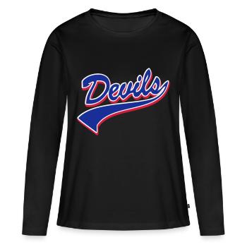 Devils Script Original - T-shirt manches longues Premium bio Femme - noir - Devant - Julia (174cm)