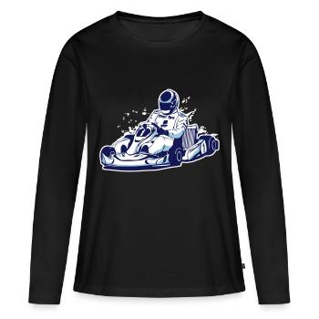 Kart - Go Kart - Karting - Women's Premium Organic Long Sleeve Shirt - black - Front - Julia (174cm)