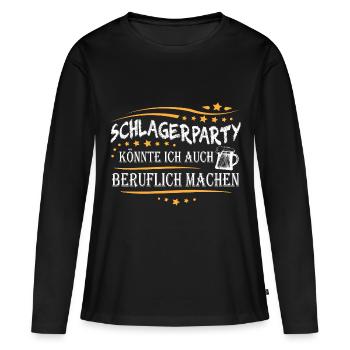 Schlagerparty Schlager Volksmusik Feiern Party - Frauen Premium Bio Langarmshirt - Schwarz - Vorne - Julia (174cm)