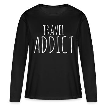 Reisen Reisen Reisen - Frauen Premium Bio Langarmshirt - Schwarz - Vorne - Julia (174cm)