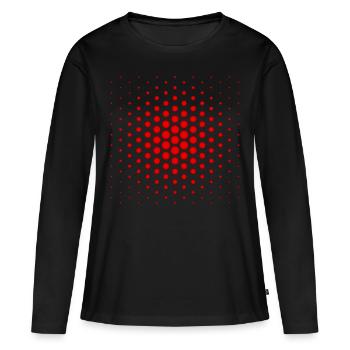 Sphères rouges - T-shirt manches longues Premium bio Femme - noir - Devant - Julia (174cm)