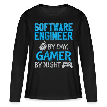 Software Ingenieur - Frauen Premium Bio Langarmshirt - Schwarz - Vorne - Julia (174cm)