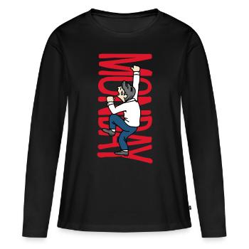 Assemblée Lundi Début des travaux - T-shirt manches longues Premium bio Femme - noir - Devant - Julia (174cm)