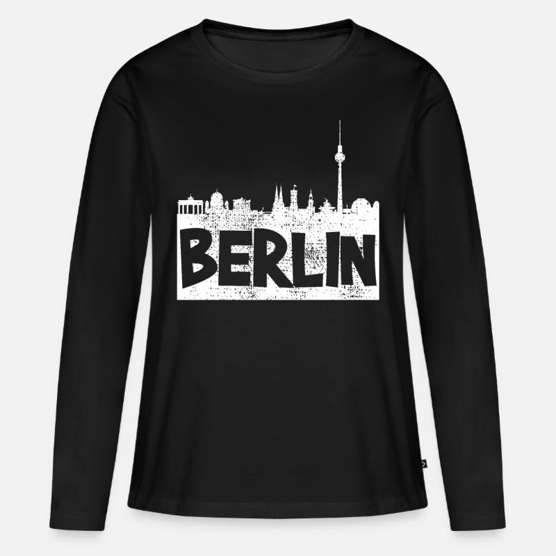 Berlin Berlin Berlin - Frauen Premium Bio Langarmshirt - Schwarz