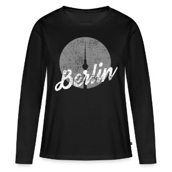 Tour de télévision vintage de Berlin - T-shirt manches longues Premium bio Femme - noir - Devant - Julia (174cm)