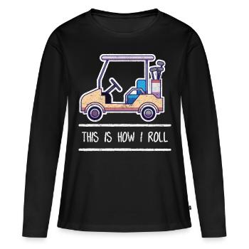 Golf - Frauen Premium Bio Langarmshirt - Schwarz - Vorne - Julia (174cm)