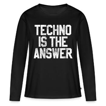 Techno is the answer - Women's Premium Organic Long Sleeve Shirt - black - Front - Julia (174cm)