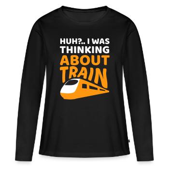 Train train fan - Women's Premium Organic Long Sleeve Shirt - black - Front - Julia (174cm)