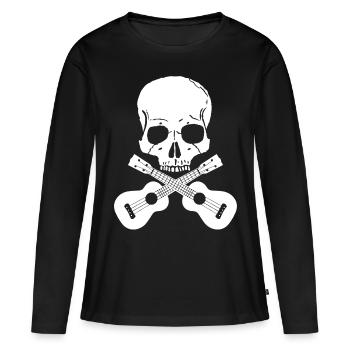 Ukulele Ukulele - T-shirt manches longues Premium bio Femme - noir - Devant - Julia (174cm)
