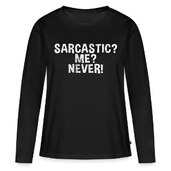 sarcasme - T-shirt manches longues Premium bio Femme - noir - Devant - Julia (174cm)