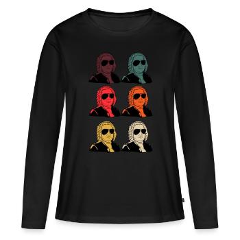 Johann Sebastian Bach - Frauen Premium Bio Langarmshirt - Schwarz - Vorne - Julia (174cm)