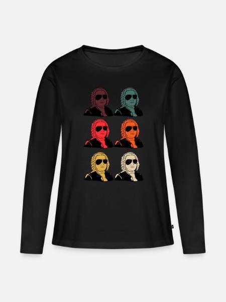 Johann Sebastian Bach - Frauen Premium Bio Langarmshirt - Schwarz