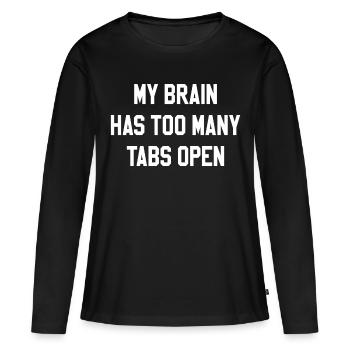 Gedanken Kreisen Student Informatik - Frauen Premium Bio Langarmshirt - Schwarz - Vorne - Julia (174cm)