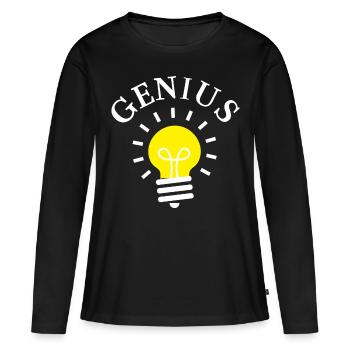 GENIUS SHIRT - Frauen Premium Bio Langarmshirt - Schwarz - Vorne - Julia (174cm)
