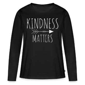 TENDRESSE - T-shirt manches longues Premium bio Femme - noir - Devant - Julia (174cm)