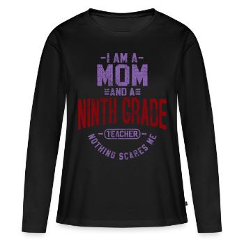 professeur - T-shirt manches longues Premium bio Femme - noir - Devant - Julia (174cm)