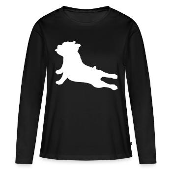 bouledogue - T-shirt manches longues Premium bio Femme - noir - Devant - Julia (174cm)
