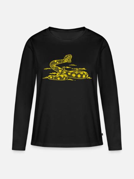Schlange Viper Klapperschlange - Frauen Premium Bio Langarmshirt - Schwarz