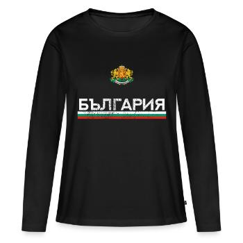 Bulgarie - T-shirt manches longues Premium bio Femme - noir - Devant - Julia (174cm)