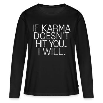 karma - T-shirt manches longues Premium bio Femme - noir - Devant - Julia (174cm)