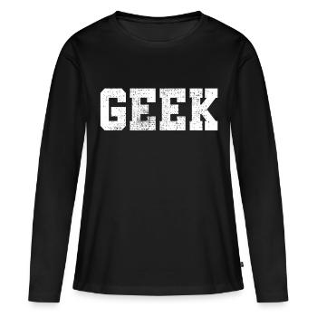 Geek - T-shirt manches longues Premium bio Femme - noir - Devant - Julia (174cm)
