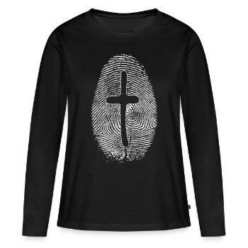 foi - T-shirt manches longues Premium bio Femme - noir - Devant - Julia (174cm)