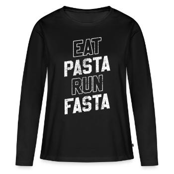 Pâtes Pâtes Italienne - T-shirt manches longues Premium bio Femme - noir - Devant - Julia (174cm)